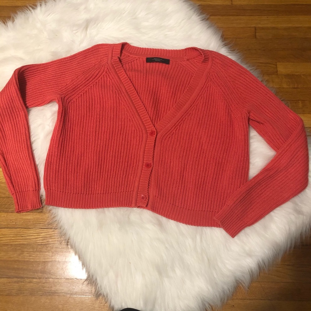 maxmara weekend • cropped knit ribbed cardigan • m